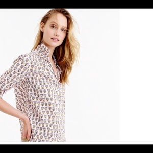J Crew long sleeve popover top